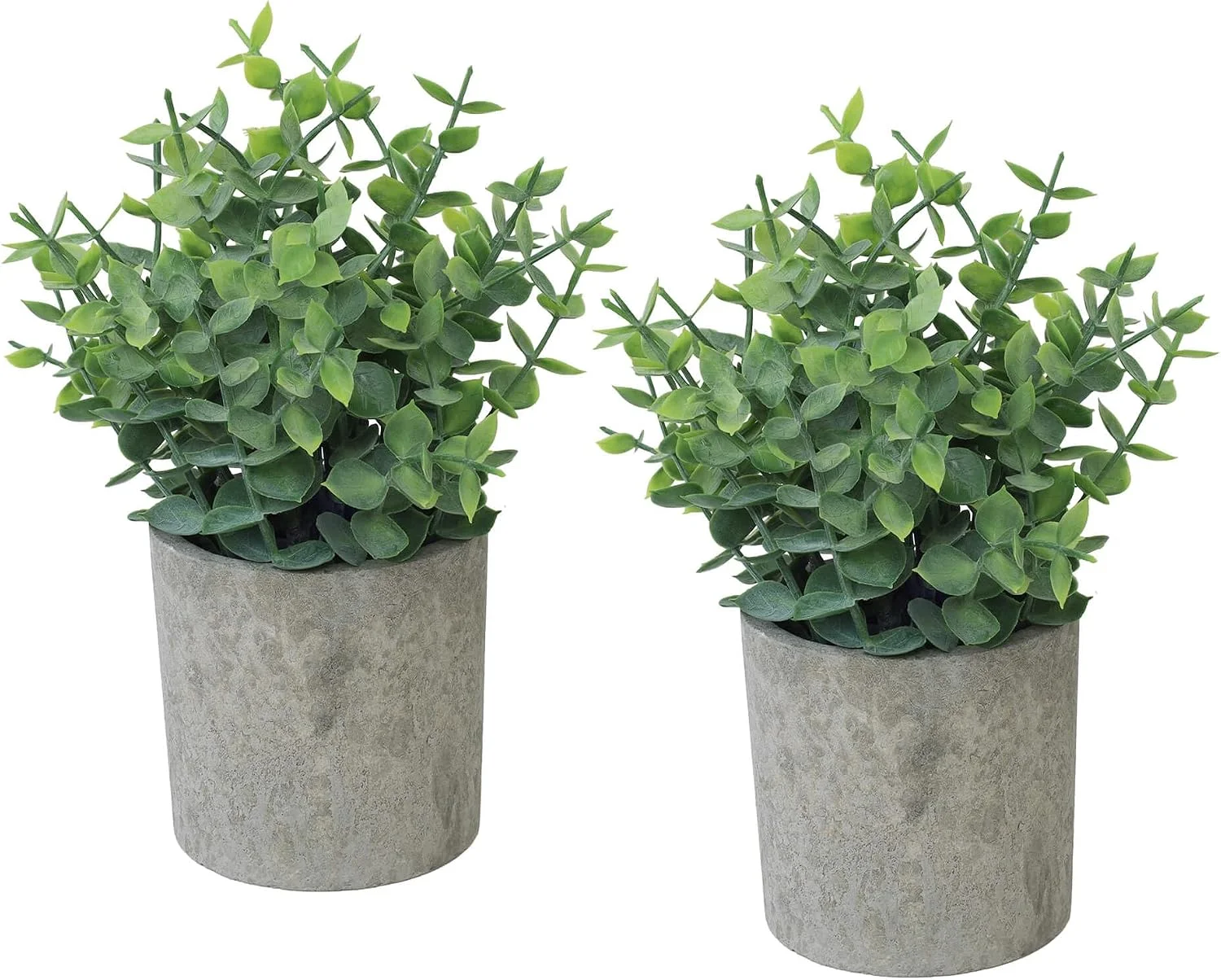 Potted faux eucalyptus pair, Sage Green: pair of potted faux eucalyptus plants